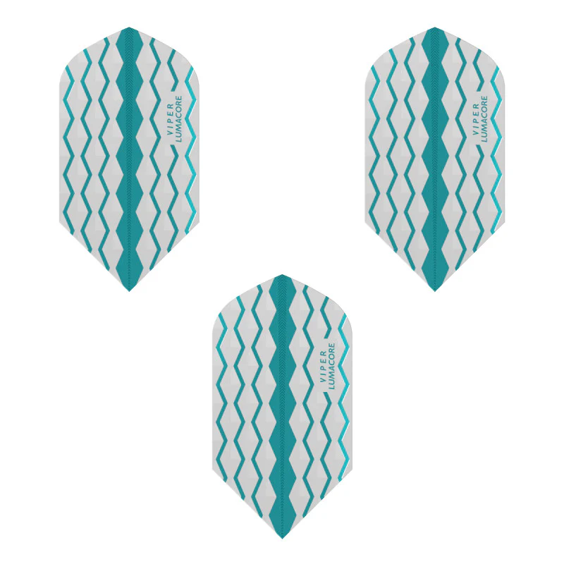 V-100 Flights Lumacore Slim Teal/White Dart Flights - Image 2