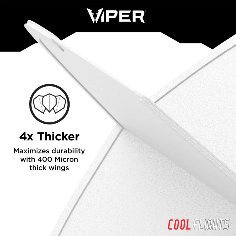 Viper Cool Flights Molded Dart Flights Slim White - Image 2