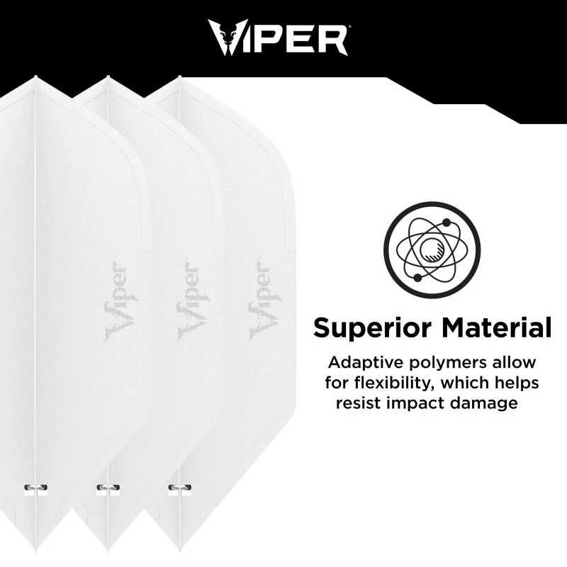 Viper Cool Flights Molded Dart Flights Slim White - Image 4
