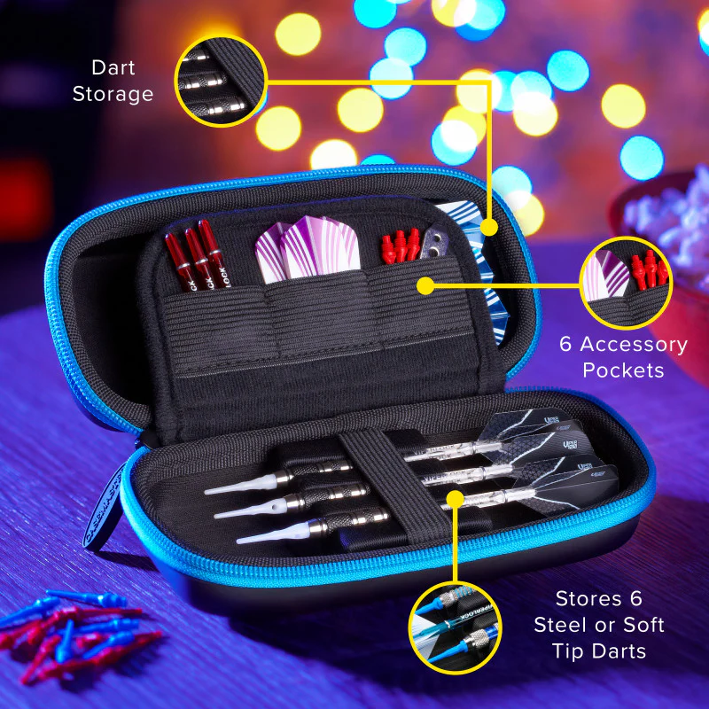 Casemaster Sentry Dart Case with Blue Zipper - Image 3