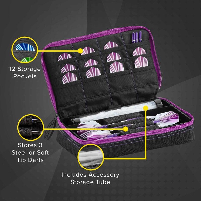 Casemaster Plazma Dart Case Black with Amethyst Zipper - Image 3