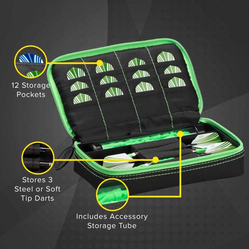 Casemaster Plazma Dart Case Black with Green Trim - Image 3