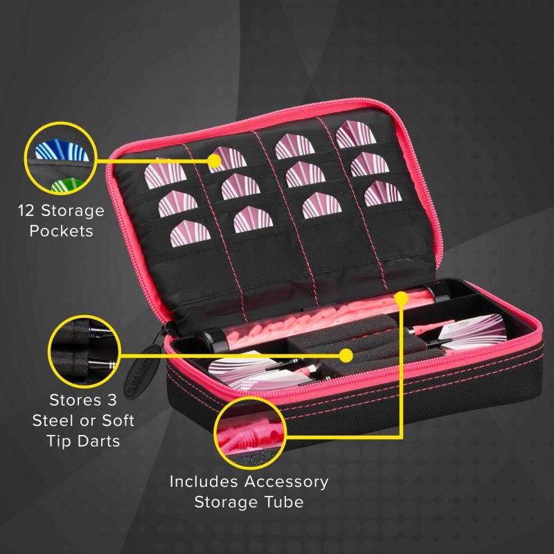 Casemaster Plazma Dart Case Black with Pink Trim - Image 3