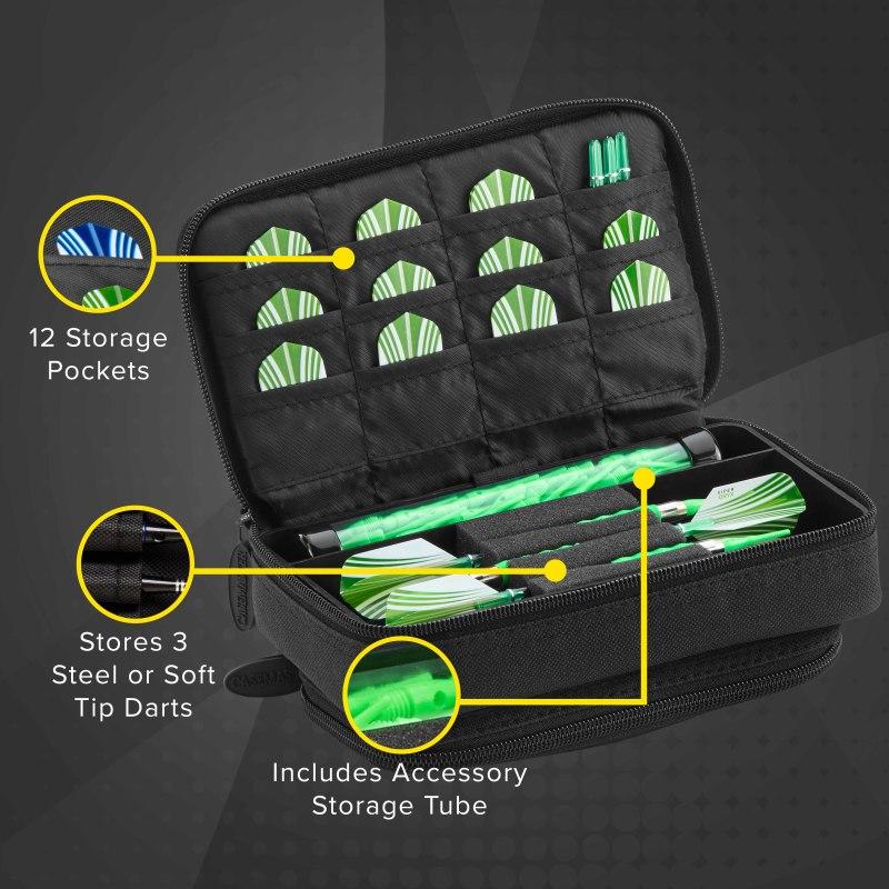 Casemaster Plazma Plus Dart Case with Black Zipper and Phone Pocket - Image 3