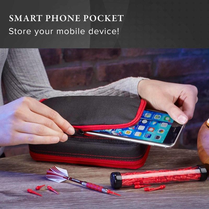 Casemaster Plazma Plus Dart Case Black with Ruby Zipper and Phone Pocket - Image 6