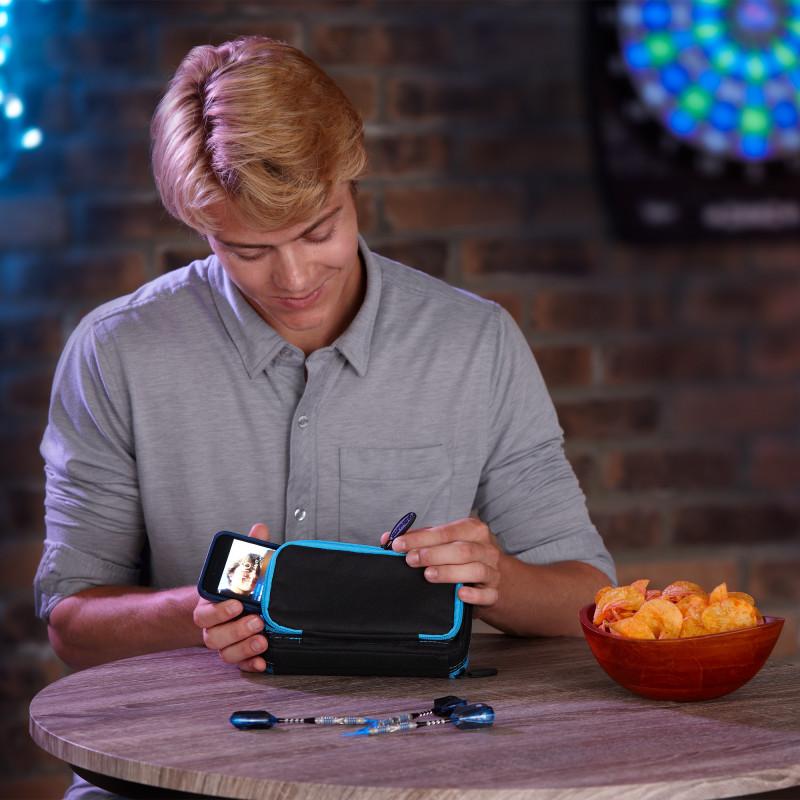Casemaster Plazma Plus Dart Case Black with Blue Trim and Phone Pocket - Image 10