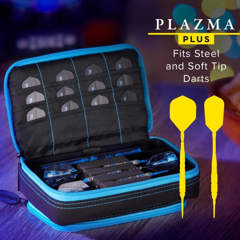 Casemaster Plazma Plus Dart Case Black with Blue Trim and Phone Pocket - Image 2