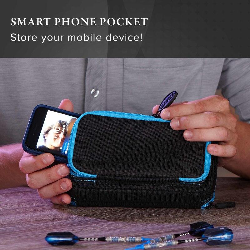 Casemaster Plazma Plus Dart Case Black with Blue Trim and Phone Pocket - Image 6