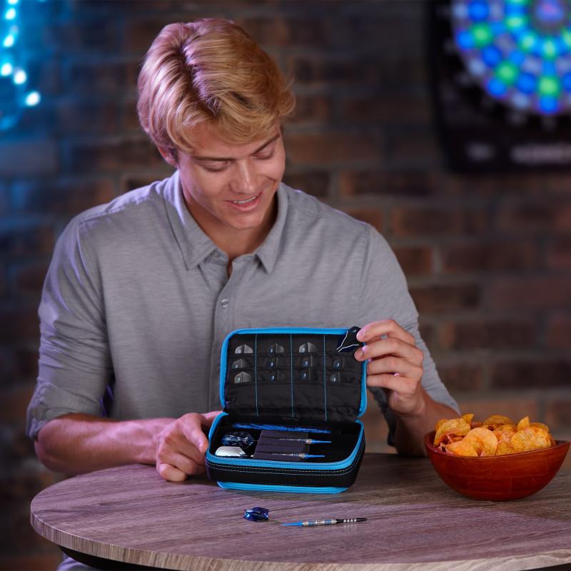 Casemaster Plazma Plus Dart Case Black with Blue Trim and Phone Pocket - Image 9