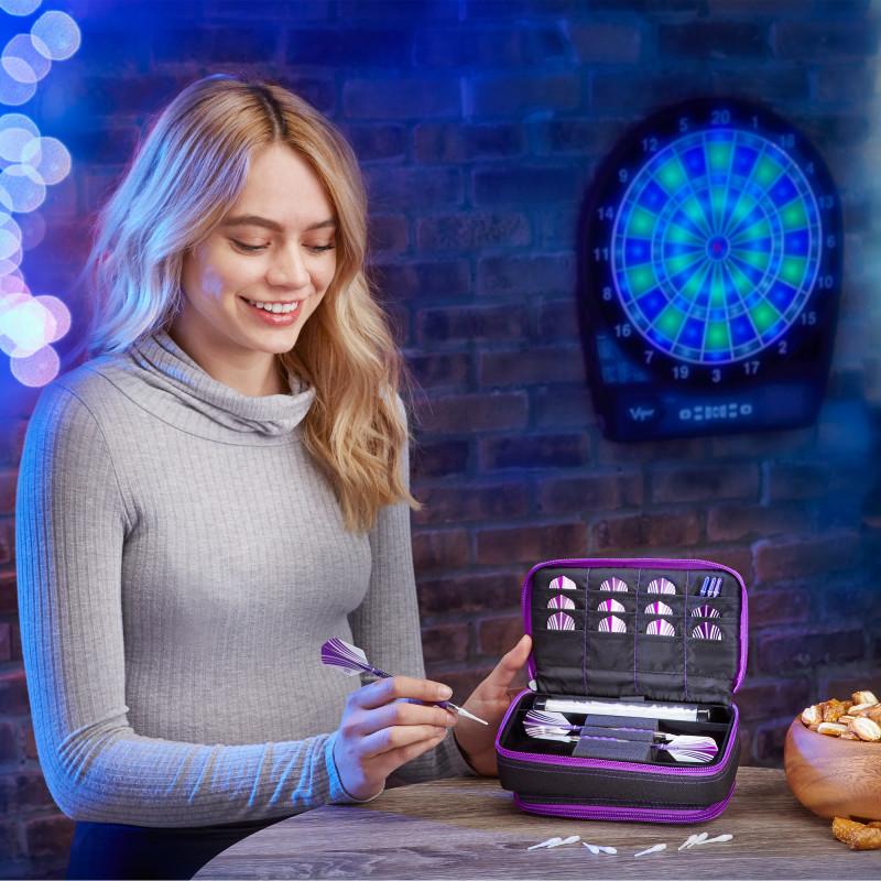 Casemaster Plazma Plus Dart Case Black with Amethyst Zipper and Phone Pocket - Image 9