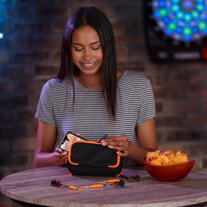 Casemaster Plazma Plus Dart Case Black with Orange Trim and Phone Pocket - Image 10