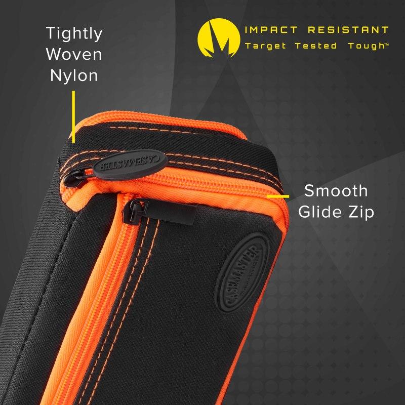 Casemaster Plazma Plus Dart Case Black with Orange Trim and Phone Pocket - Image 4