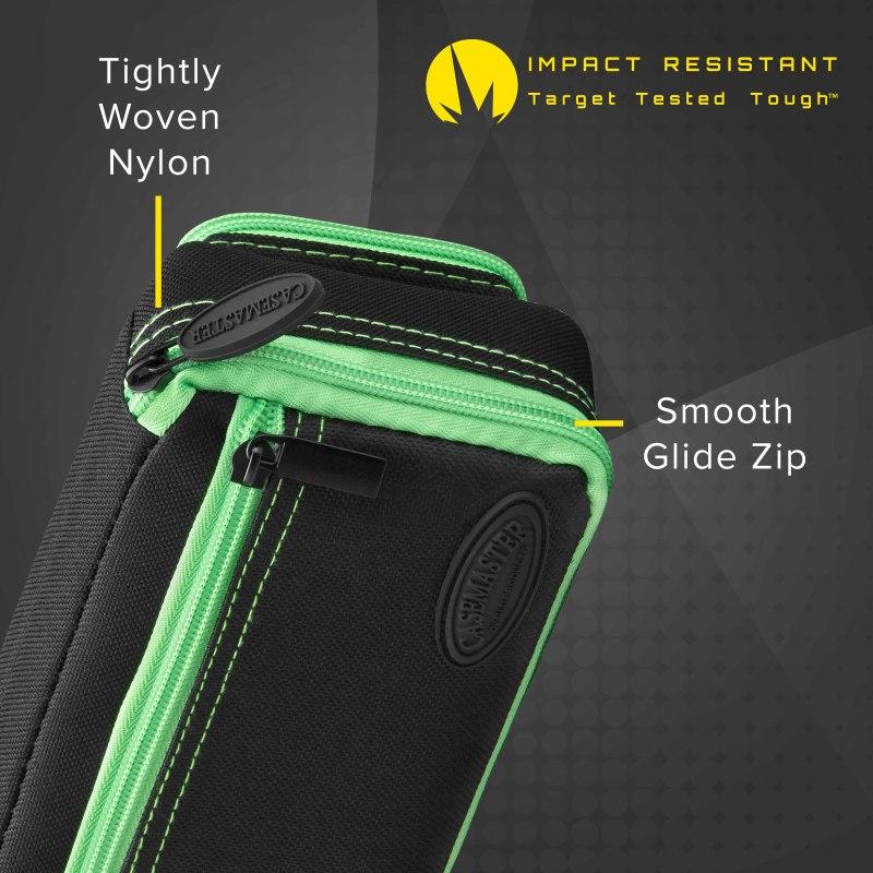 Casemaster Plazma Plus Dart Case Black with Green Trim and Phone Pocket - Image 4