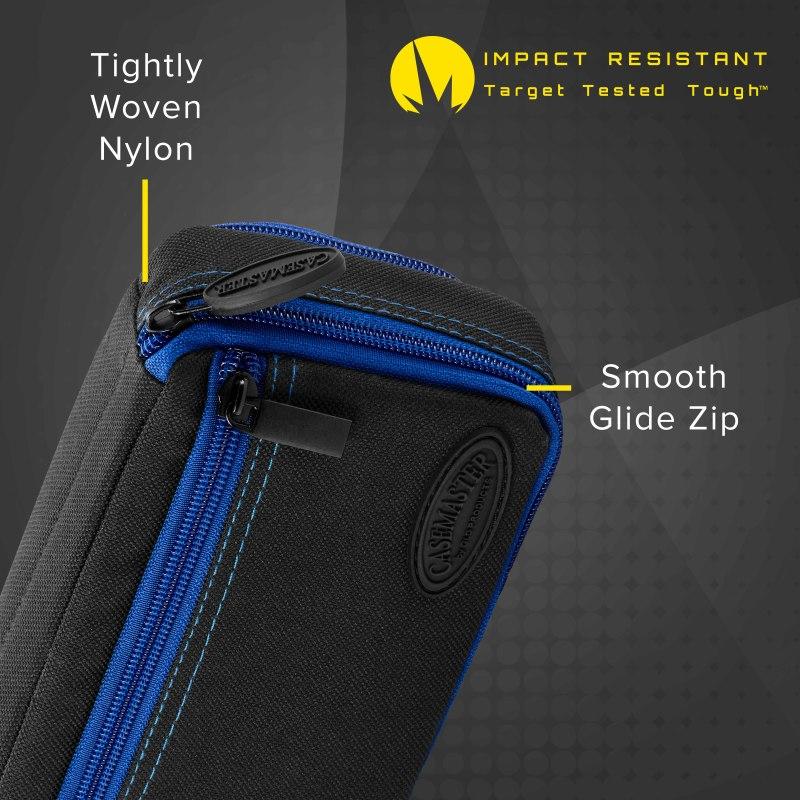 Casemaster Plazma Plus Dart Case Black with Sapphire Zipper and Phone Pocket - Image 4