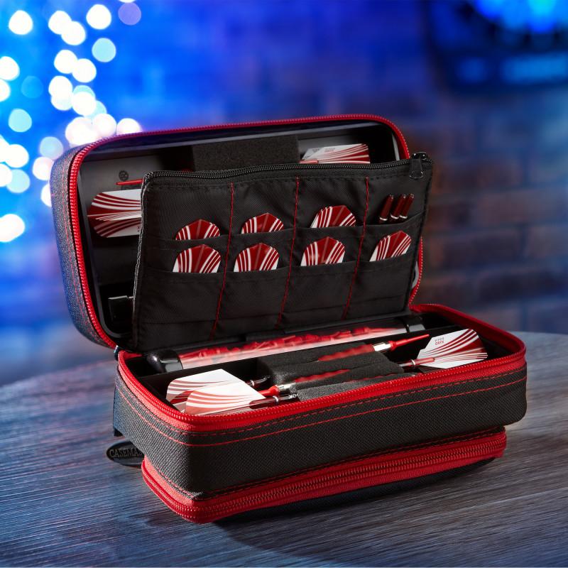 Casemaster Plazma Pro Dart Case Black with Ruby Zipper and Phone Pocket - Image 8