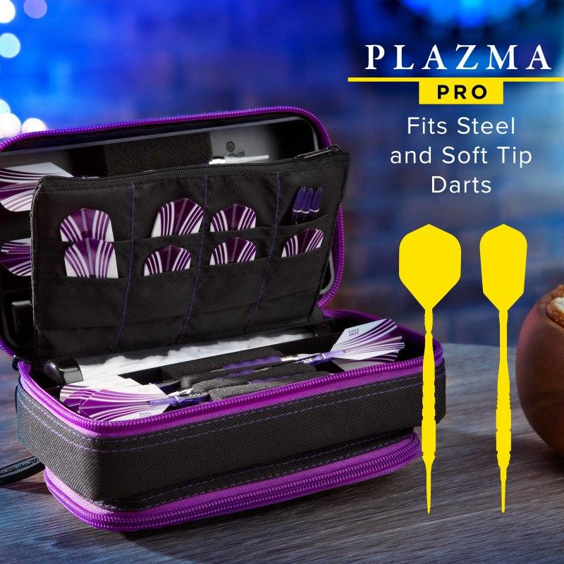 Casemaster Plazma Pro Dart Case Black with Amethyst Zipper and Phone Pocket - Image 2