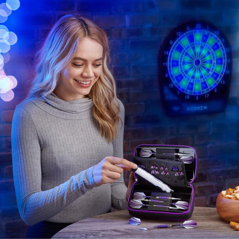 Casemaster Plazma Pro Dart Case Black with Amethyst Zipper and Phone Pocket - Image 9
