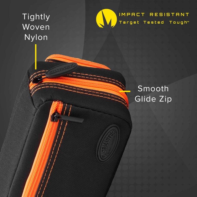 Casemaster Plazma Pro Dart Case Black with Orange Trim and Phone Pocket - Image 4