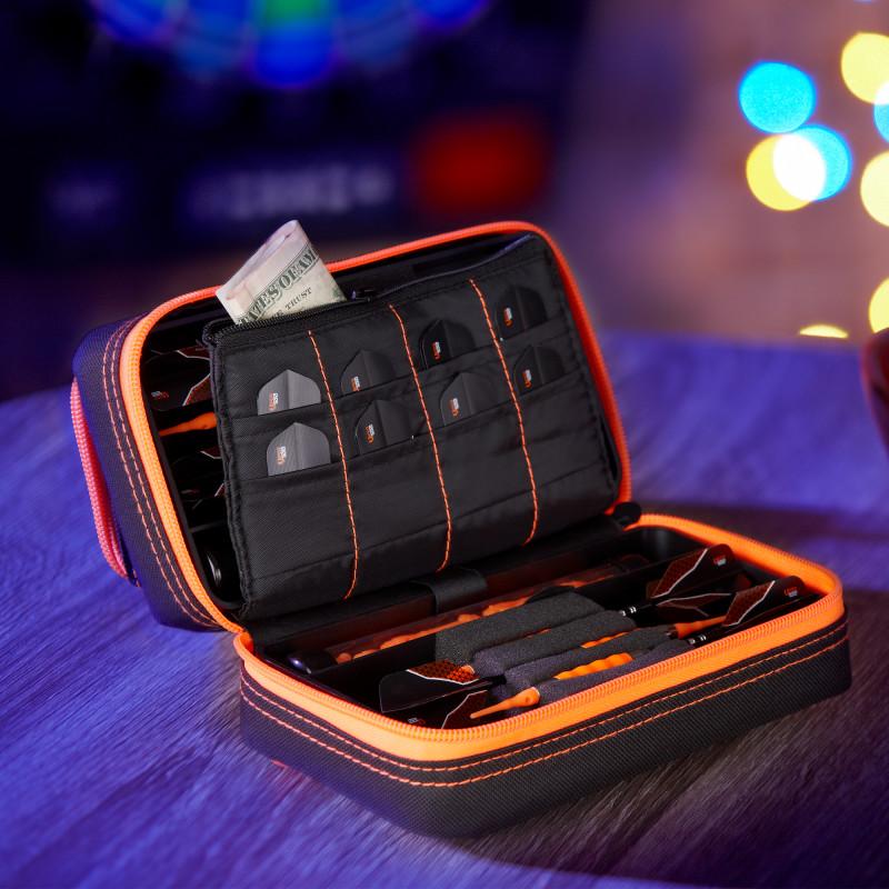 Casemaster Plazma Pro Dart Case Black with Orange Trim and Phone Pocket - Image 8