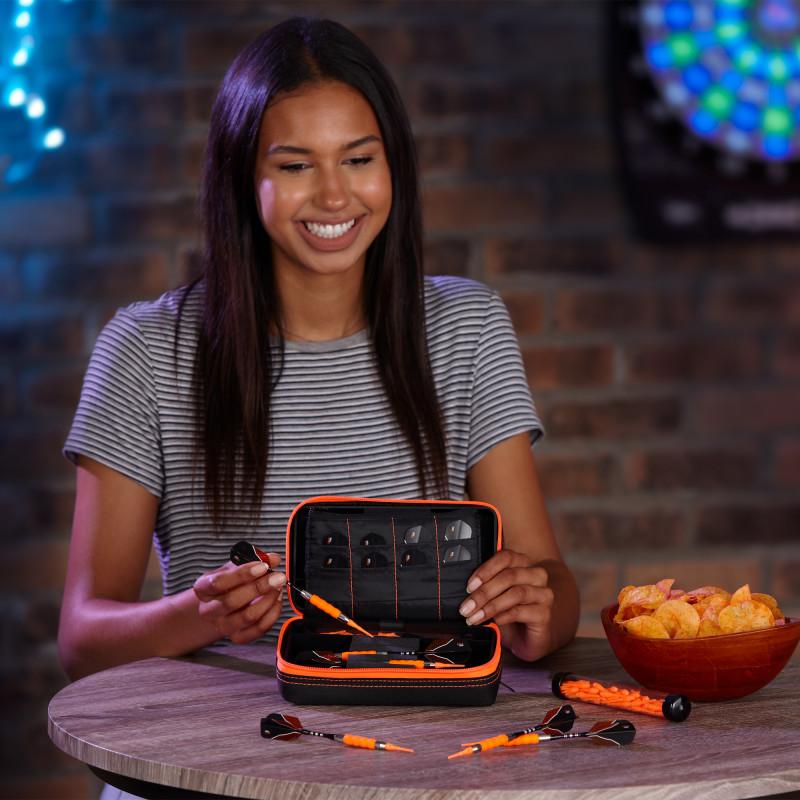 Casemaster Plazma Pro Dart Case Black with Orange Trim and Phone Pocket - Image 9