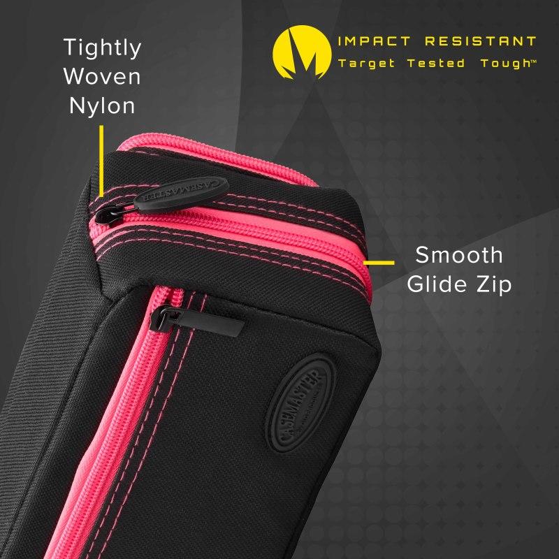 Casemaster Plazma Pro Dart Case Black with Pink Trim and Phone Pocket - Image 4