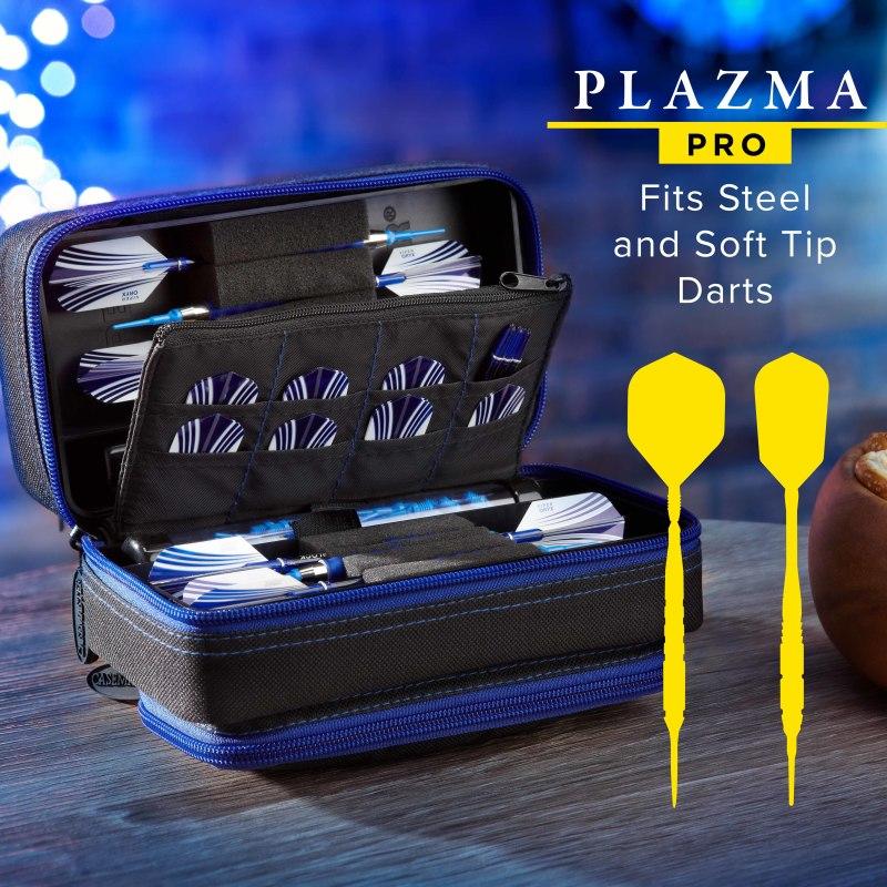 Casemaster Plazma Pro Dart Case Black with Sapphire Zipper and Phone Pocket - Image 2