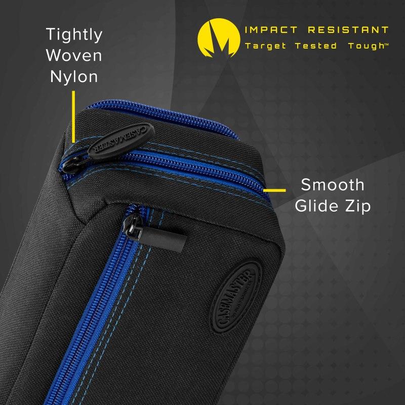 Casemaster Plazma Pro Dart Case Black with Sapphire Zipper and Phone Pocket - Image 4