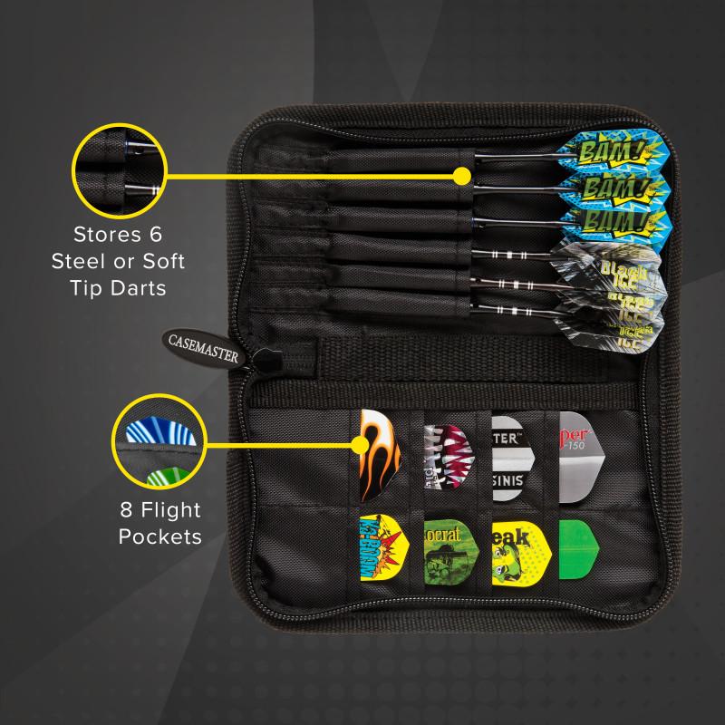 Casemaster Deluxe Black Nylon Dart Case - Image 3