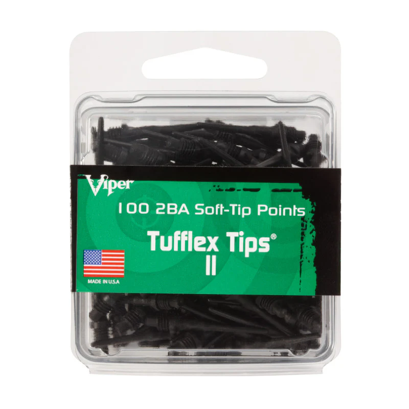 Viper Tufflex Tips II 2BA Black 100Ct Soft Dart Tips - Image 3