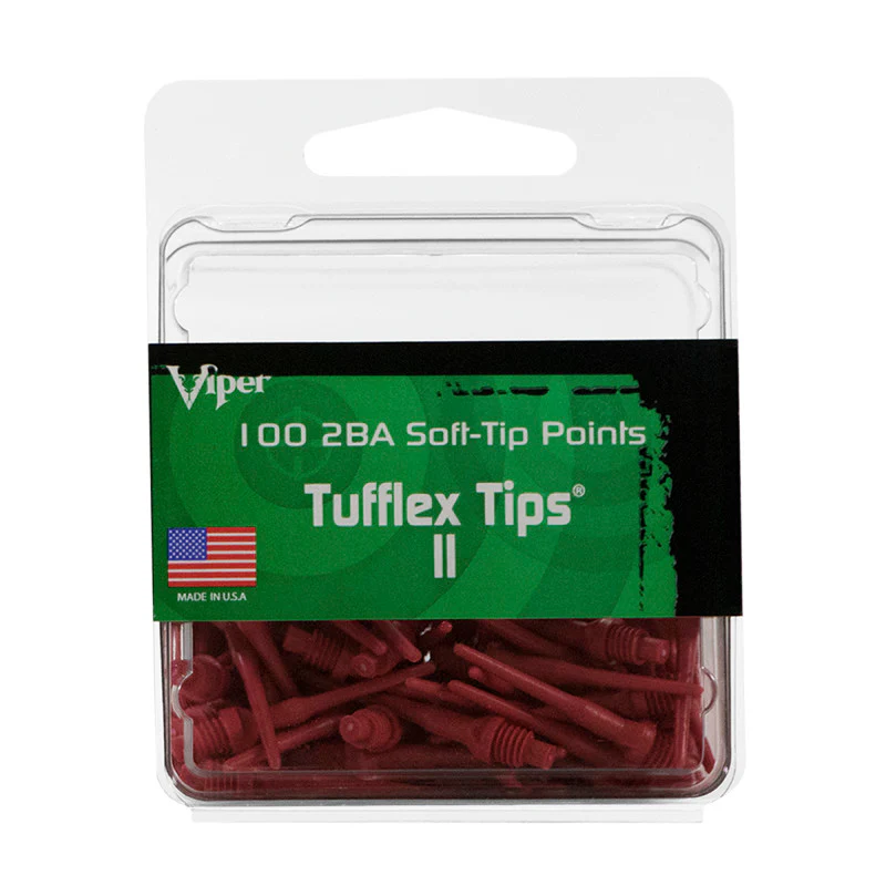 Viper Tufflex Tips II 2BA Red 100Ct Soft Dart Tips - Image 3