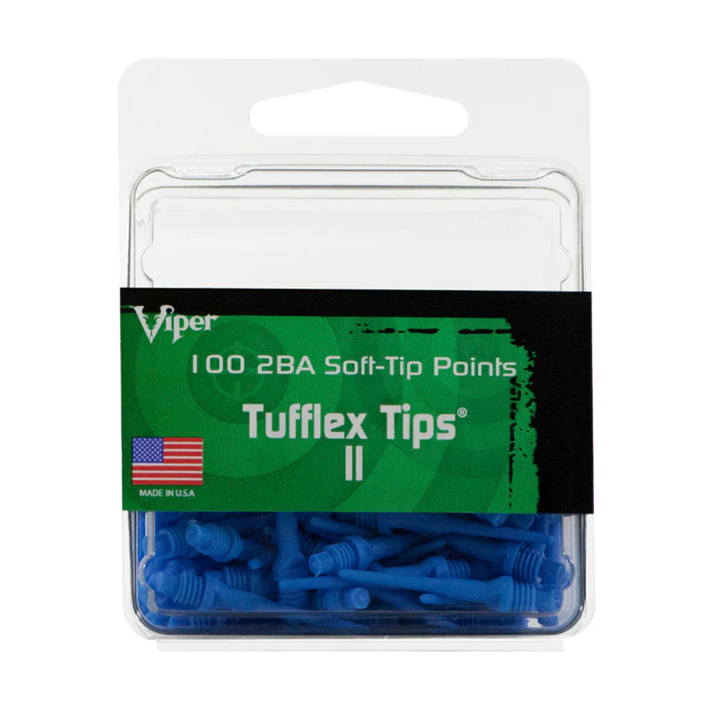 Viper Tufflex Tips II 2BA Blue 100Ct Soft Dart Tips - Image 3
