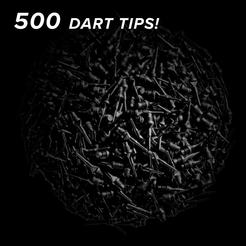 Viper Tufflex Tips II 1/4" Black 500Ct Soft Dart Tips - Image 2