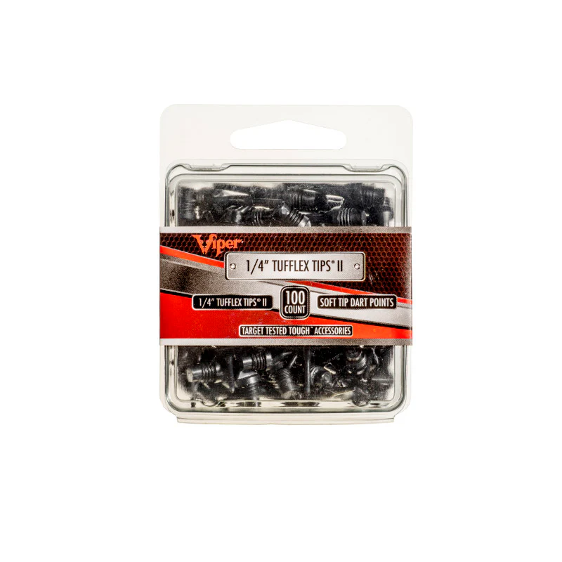 Viper Tufflex Tips II 1/4" Black 100Ct Soft Dart Tips - Image 3
