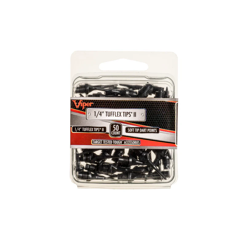 Viper Tufflex Tips II 1/4" Black 50Ct Soft Dart Tips - Image 3
