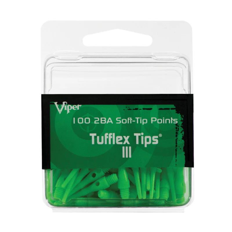 Viper Tufflex Tips III 2BA Neon Green 100Ct Soft Dart Tips - Image 4
