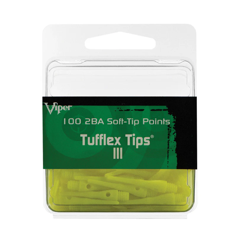Viper Tufflex Tips III 2BA Neon Yellow 100Ct Soft Dart Tips - Image 4