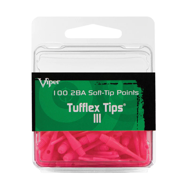 Viper Tufflex Tips III 2BA Neon Pink 100Ct Soft Dart Tips - Image 4