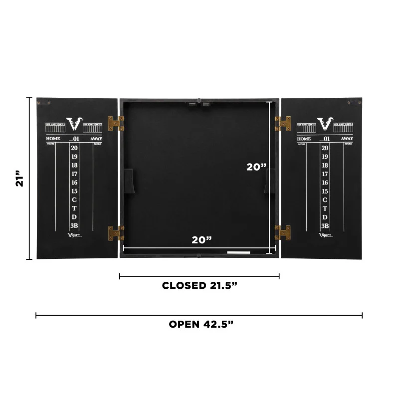 Viper Hideaway Dartboard Cabinet with Reversible Traditional and Baseball Dartboard - Image 3