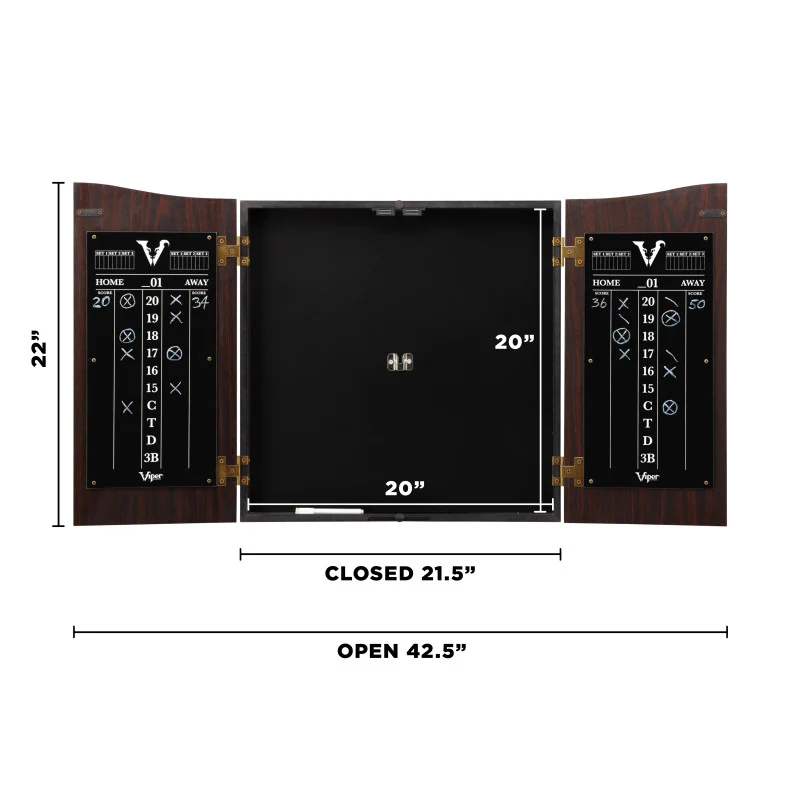 Viper Vault Dartboard Cabinet with Shot King Sisal Dartboard - Image 8