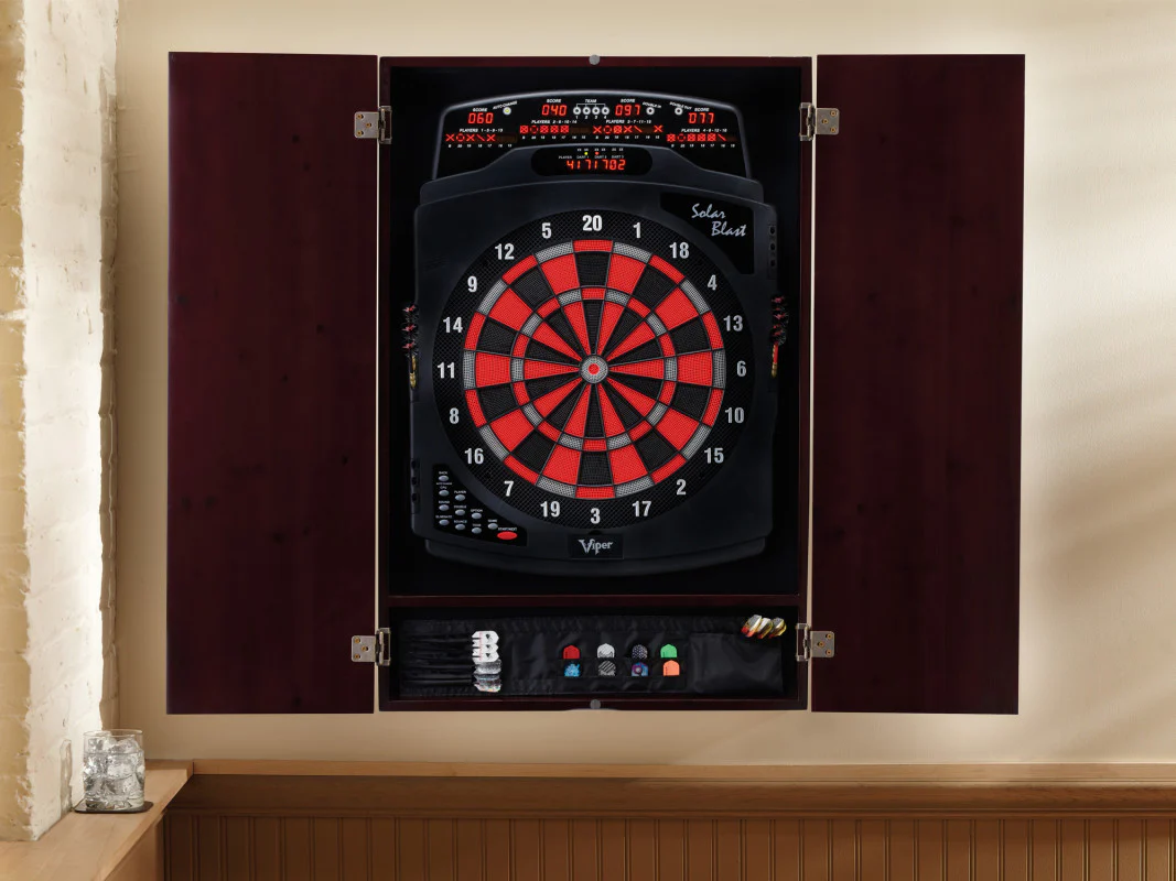 Viper Metropolitan Mahogany Soft Tip Dartboard Cabinet - Image 8