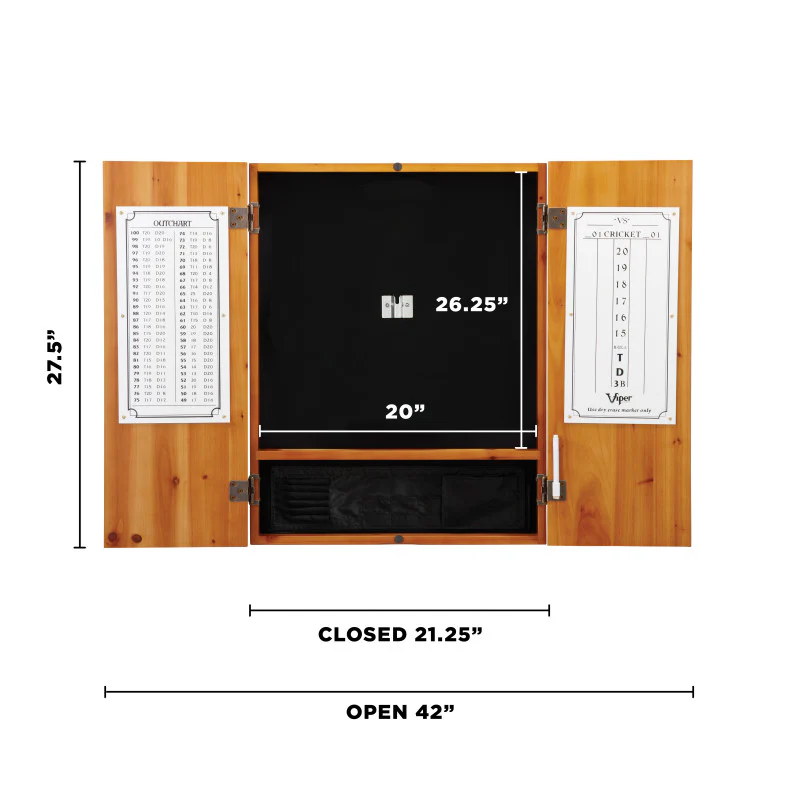 Viper Metropolitan Oak Steel Tip Dartboard Cabinet - Image 11