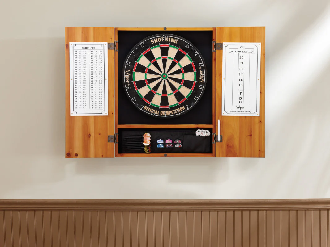 Viper Metropolitan Oak Steel Tip Dartboard Cabinet - Image 12