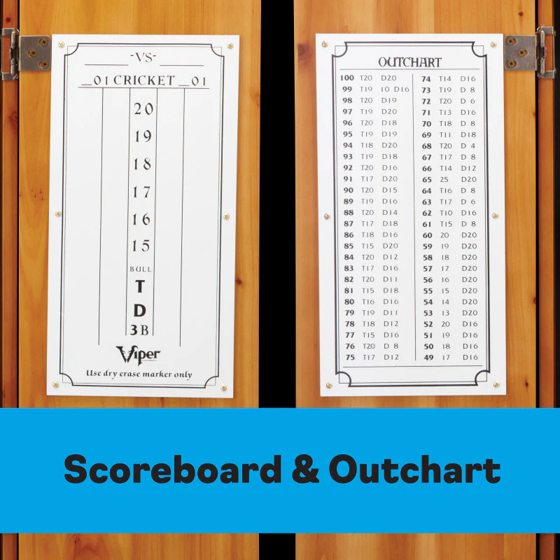 Viper Metropolitan Oak Steel Tip Dartboard Cabinet - Image 8