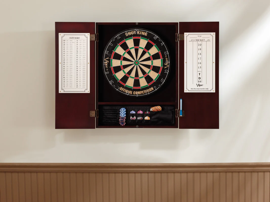 Viper Metropolitan Mahogany Steel Tip Dartboard Cabinet - Image 12