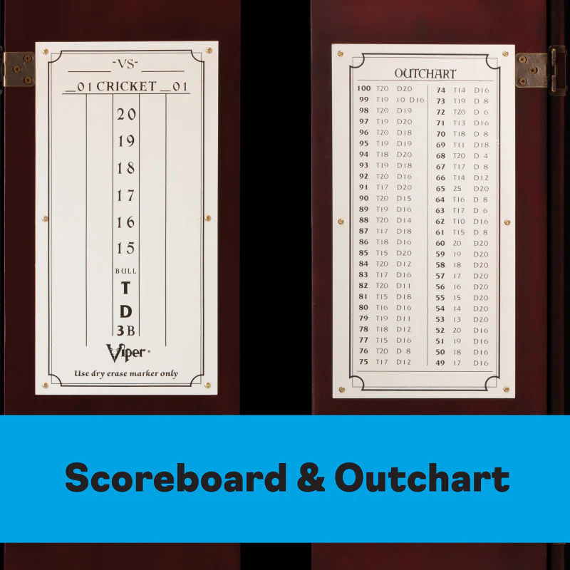Viper Metropolitan Mahogany Steel Tip Dartboard Cabinet - Image 8