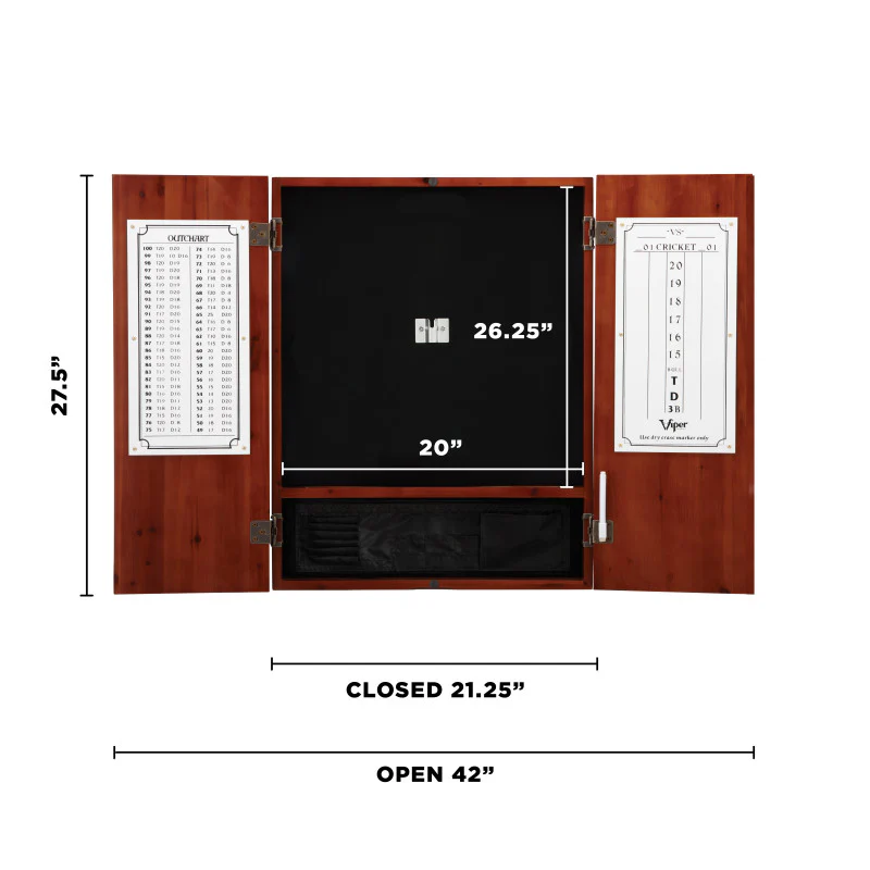 Viper Metropolitan Cinnamon Steel Tip Dartboard Cabinet - Image 11