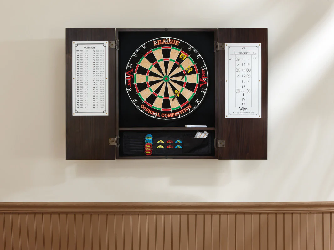 Viper Metropolitan Espresso Steel Tip Dartboard Cabinet - Image 13
