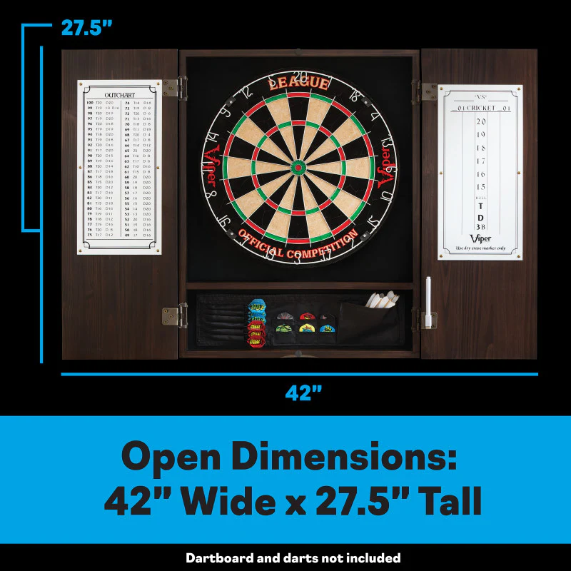 Viper Metropolitan Espresso Steel Tip Dartboard Cabinet - Image 8