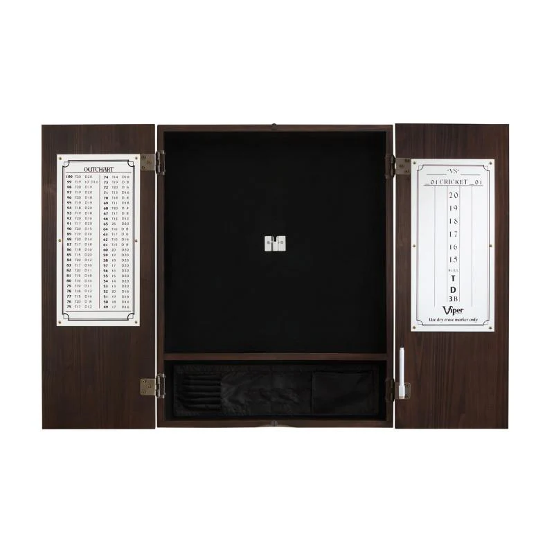 Viper Dead On Sisal Dartboard, Metropolitan Espresso Cabinet, Underground The Raven Steel Tip Darts & Shadow Buster Dartboard Lights - Image 2