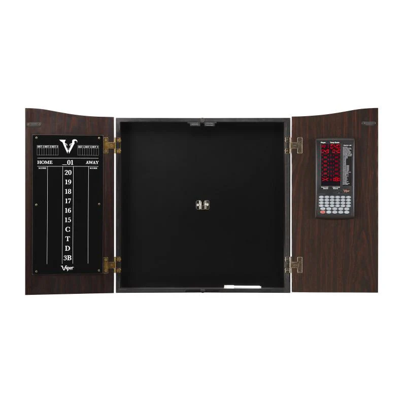 Viper Vault Deluxe Dartboard Cabinet with Built-In Pro Score, Chroma Sisal Dartboard, Laser Throw Line, and Black Mariah Darts - Image 2